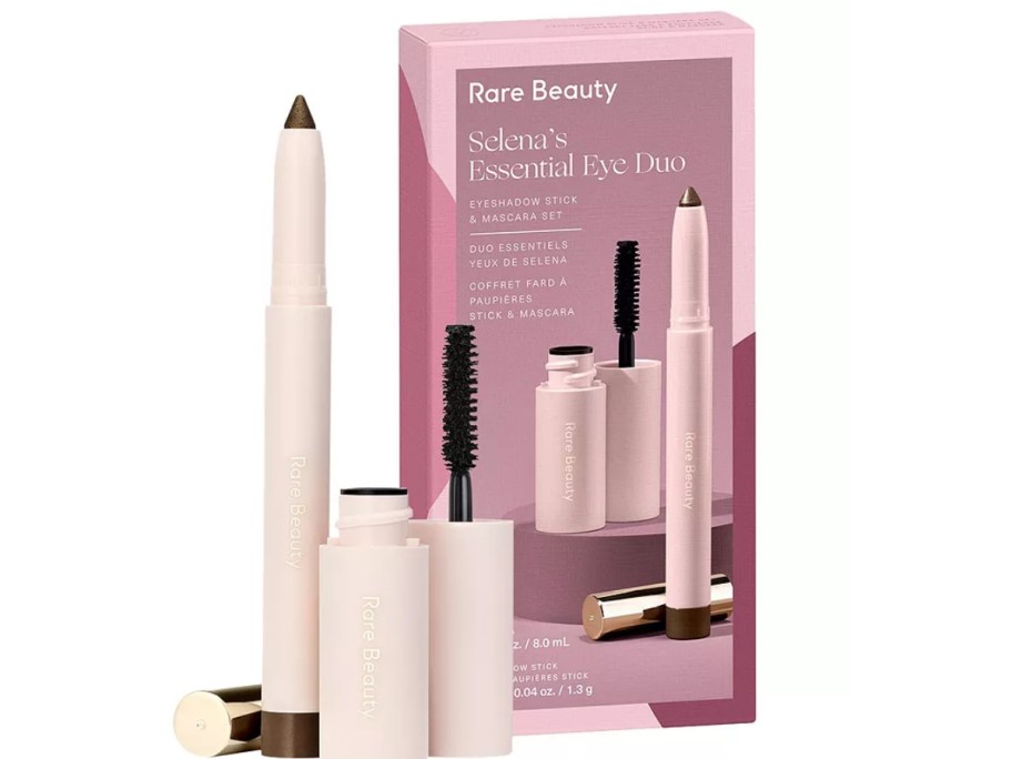 a set with an eyeliner and mascara tube next to a pink box it onlinees in