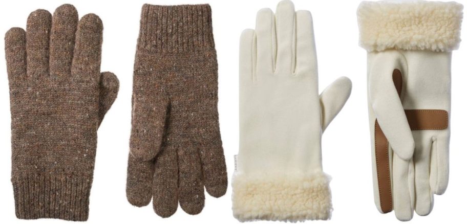 two pair of womens isotoner gloves