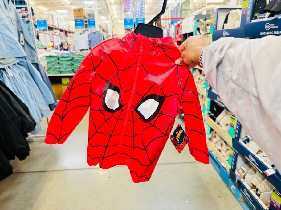 Sam's Club Spider Man Kids Hooded Rain Jacket