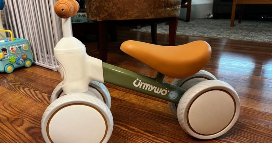 A toddler balance bike