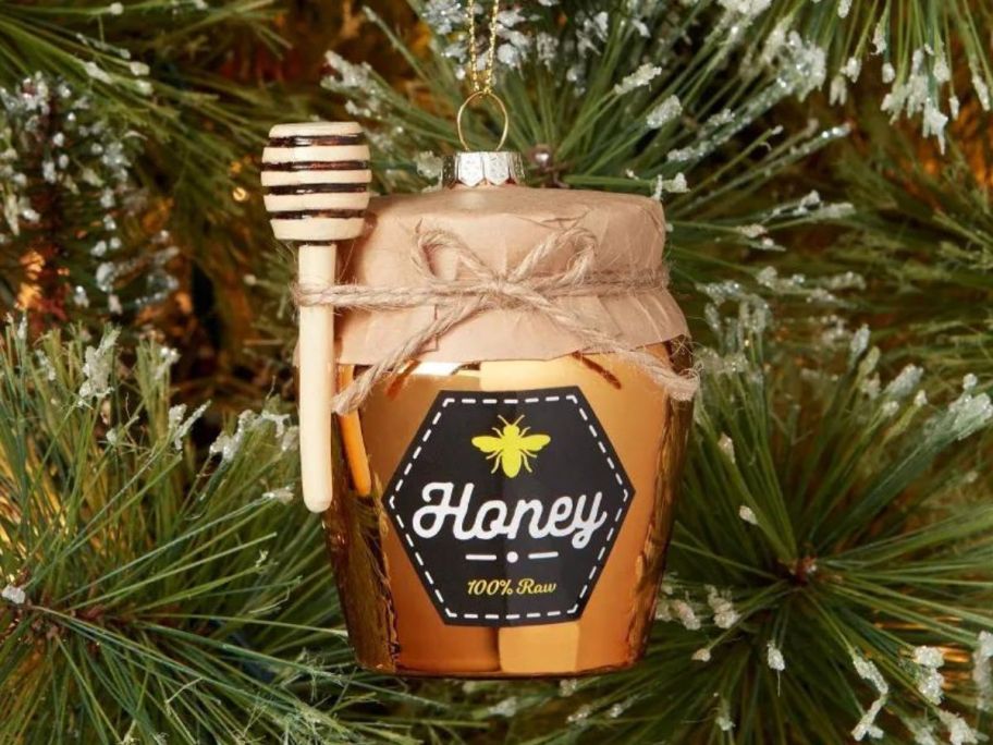 Wondershop 4" Honey Jar Glass Christmas Tree Ornament