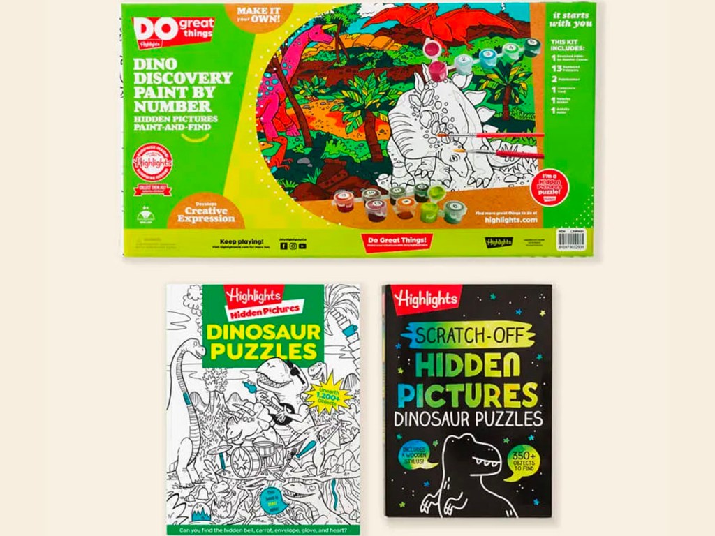 dinosaur highlights bundle including activity set and books