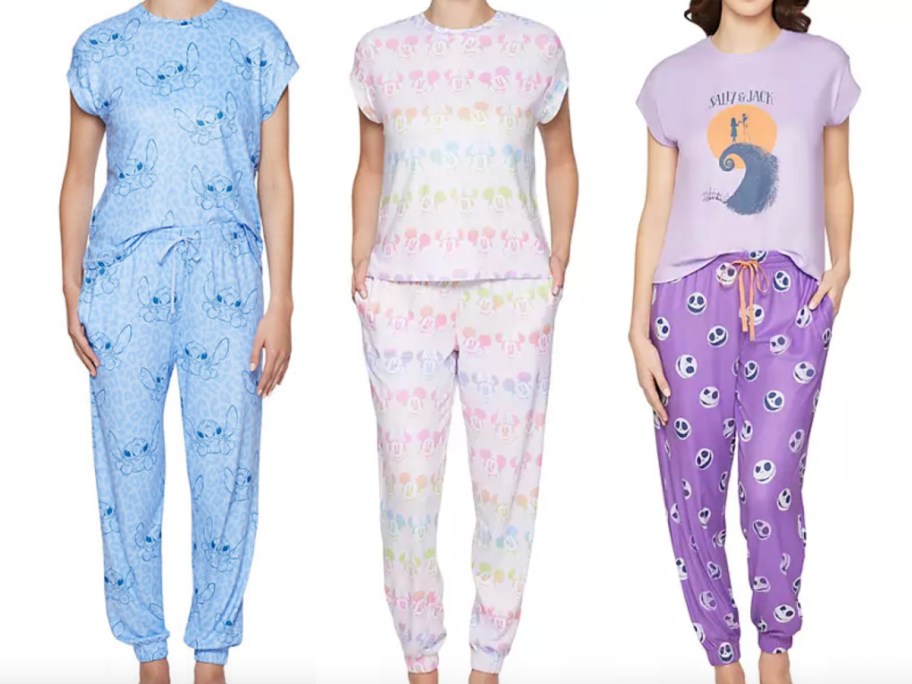 womens 2-piece stitch and disney pajamas