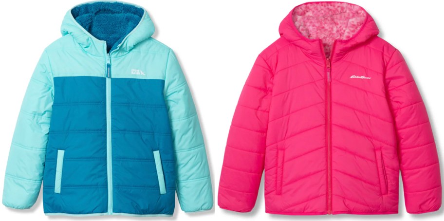 eddie bauer blue and pink jackets