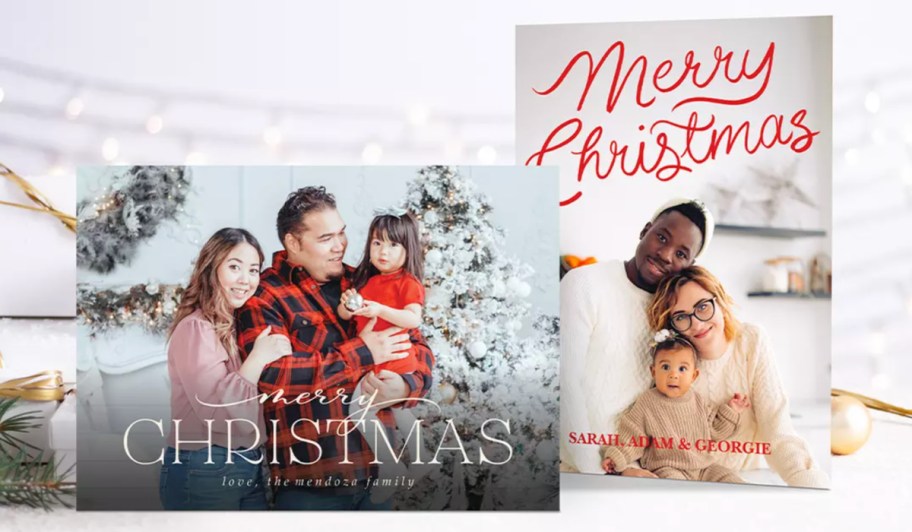 two christmas photo cards