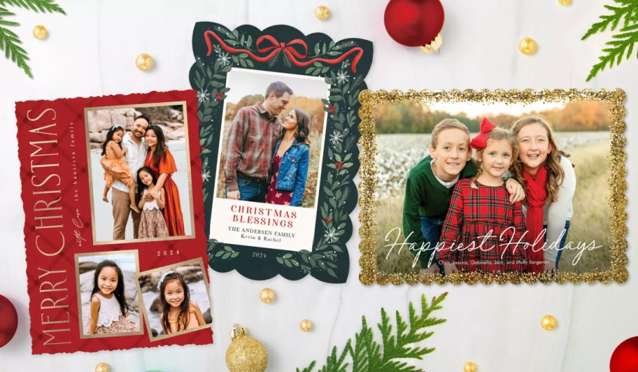 three christmas card styles 