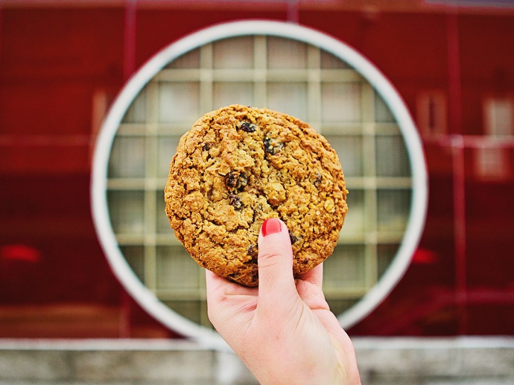 holding a cookie