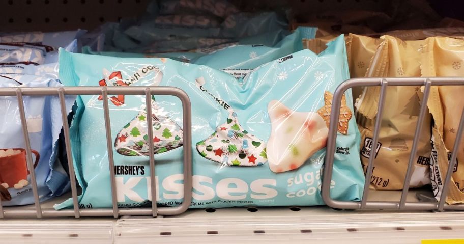 hershey's kisses bag on shelf in store