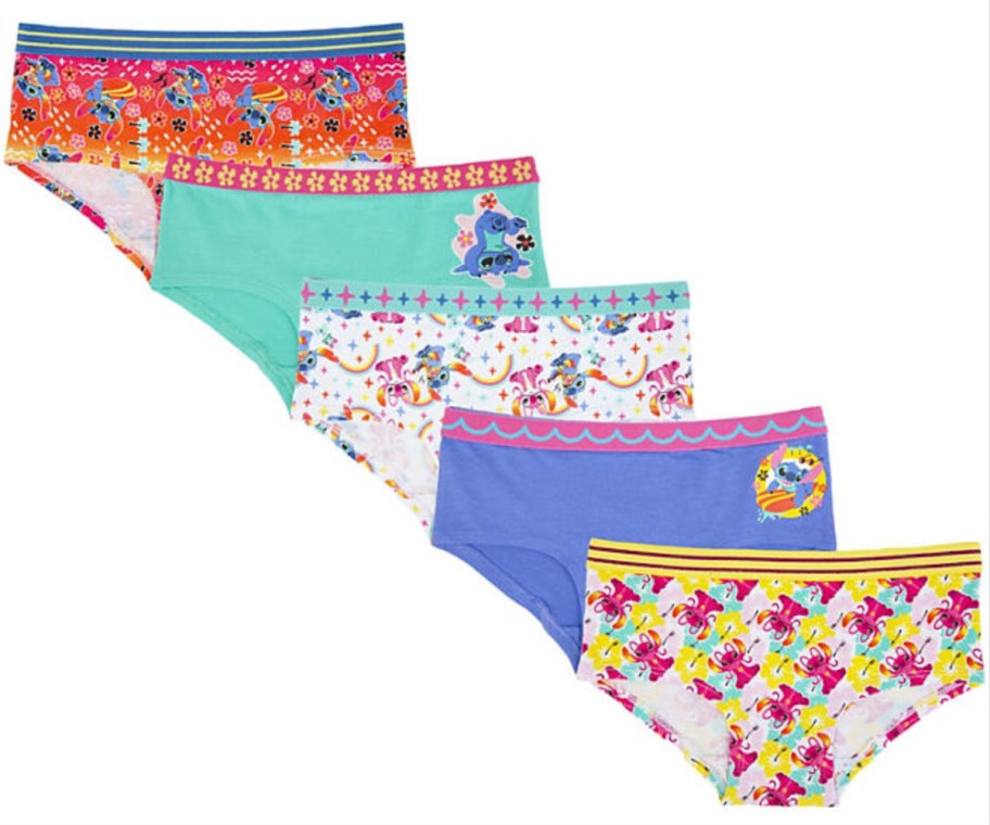 5 pairs girls lilo & stitch underwear