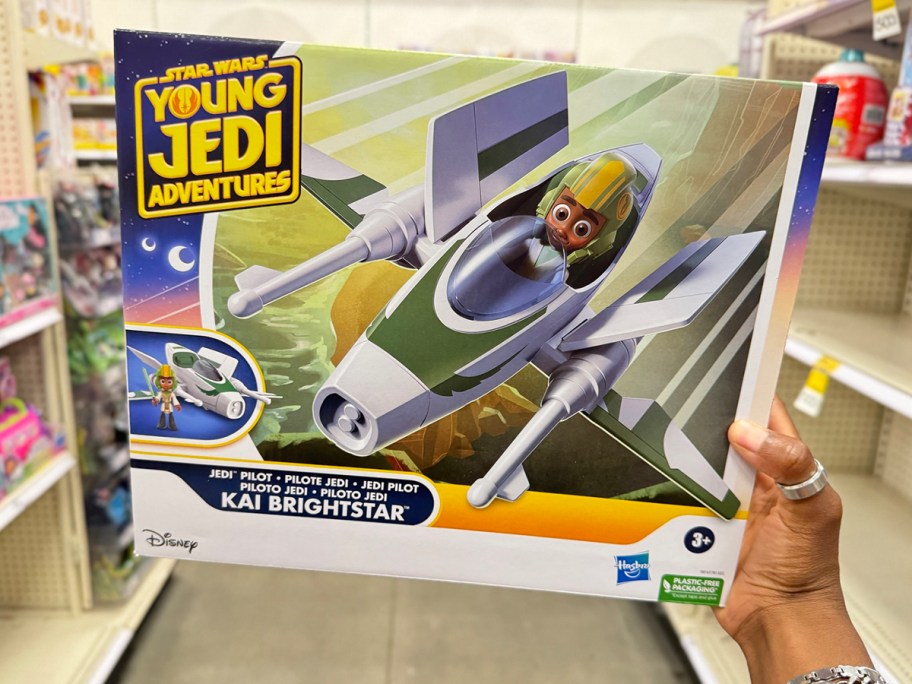 hand holding star wars jedi toy box