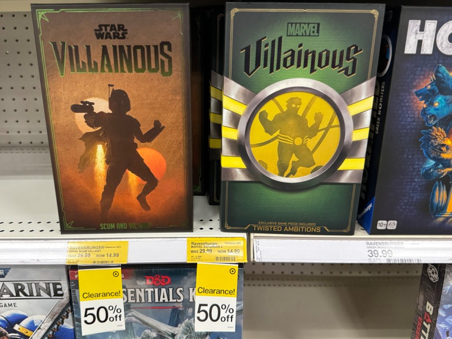 two villainous board games on shelf