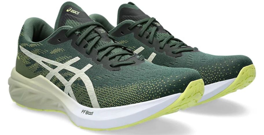 mens green asics running shoes