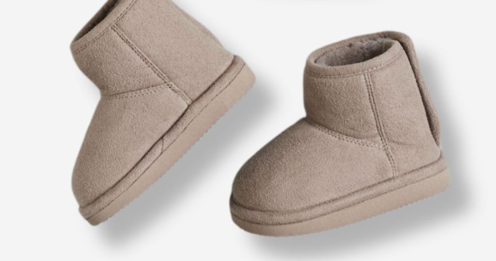 tan color lined baby boots