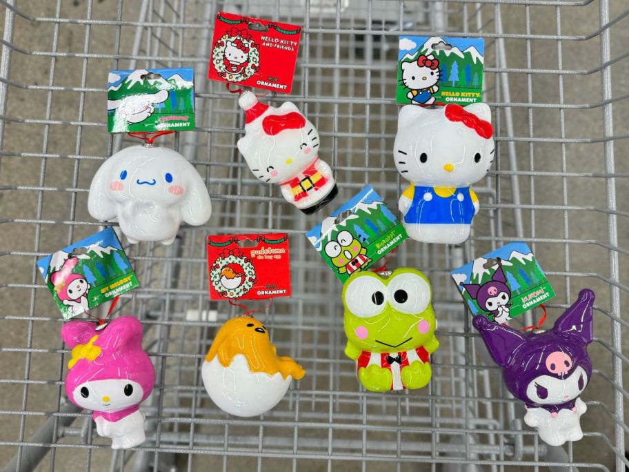 Hello Kitty Christmas Ornaments in cart in store