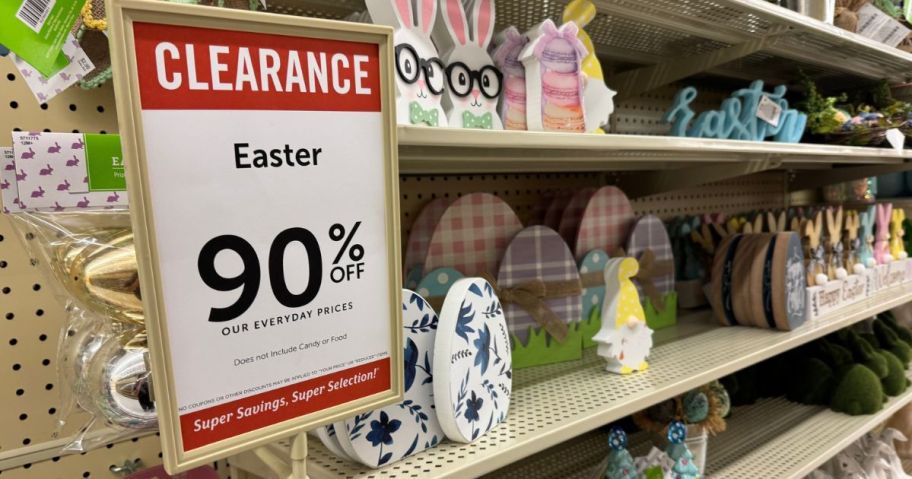 Signs for 90% Off Hobby Lobby Easter Decor
