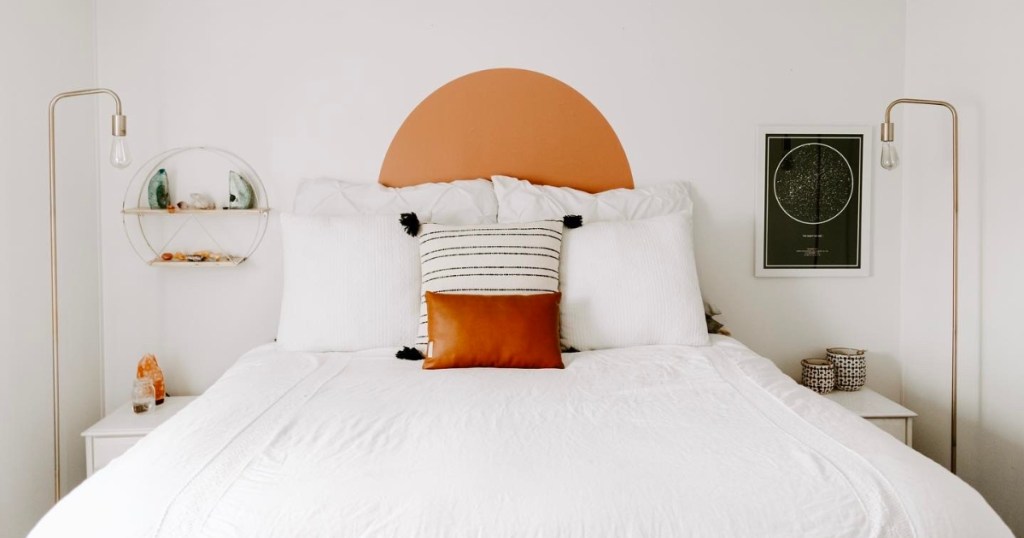 Industrial Floor Lamps in a bedroom