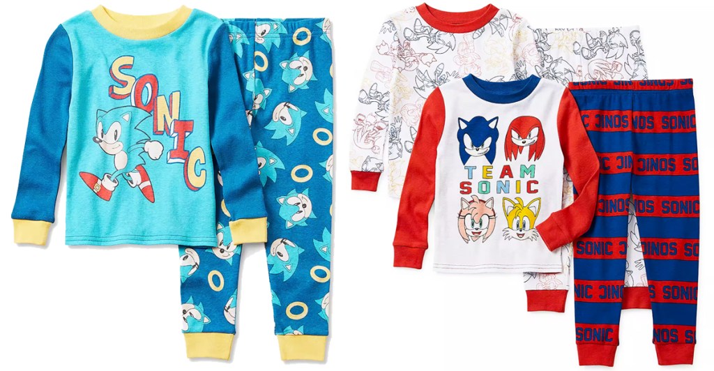 sonic the hedgehog 2-piece pajama sets