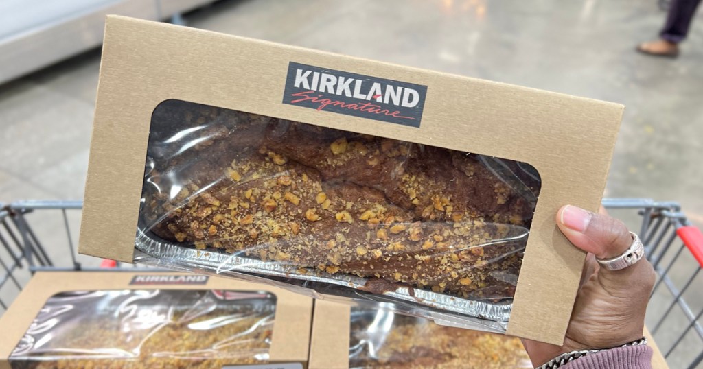 Kirkland Banana Nut Loaf being held in store