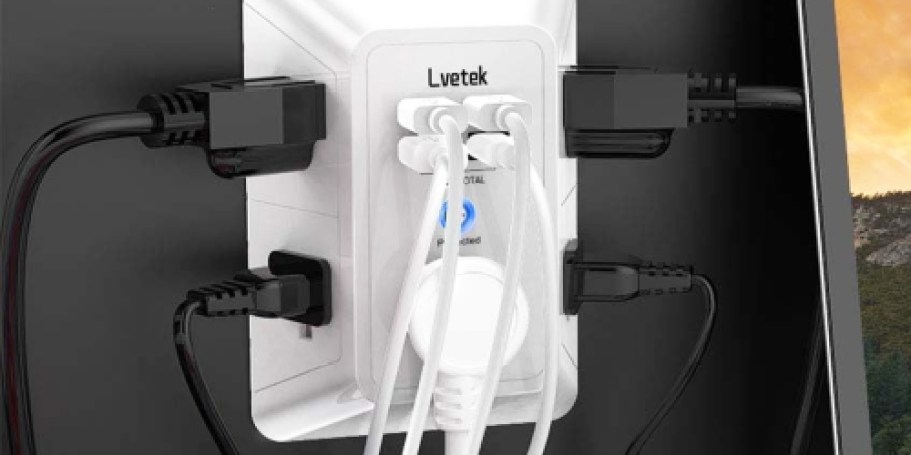 Multi-Outlet Surge Protector w/ 4 USB Ports Only $8.99 on Amazon | Awesome Reviews