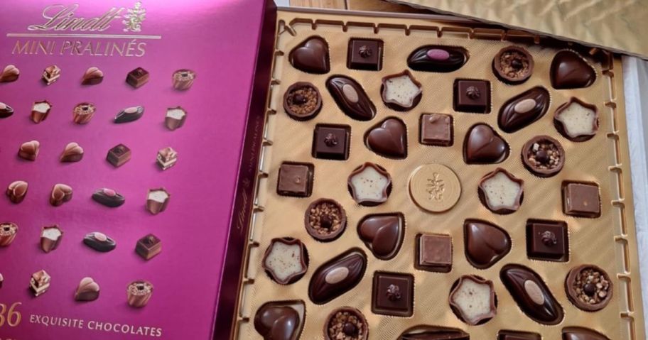 A box of Lindt Mini Pralines