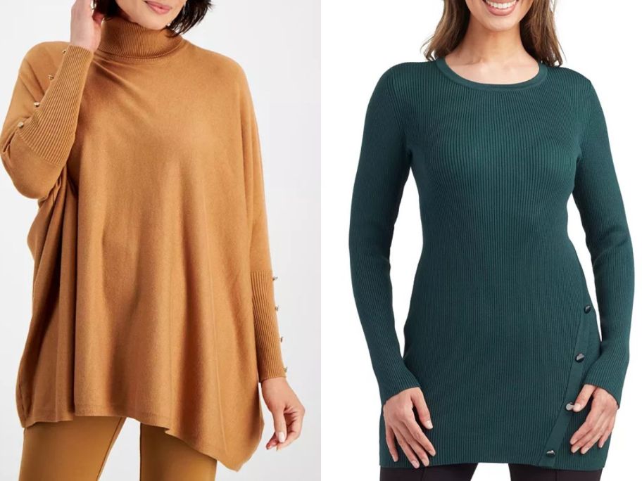 Stock images of 2 women. wearing Macy's sweaters