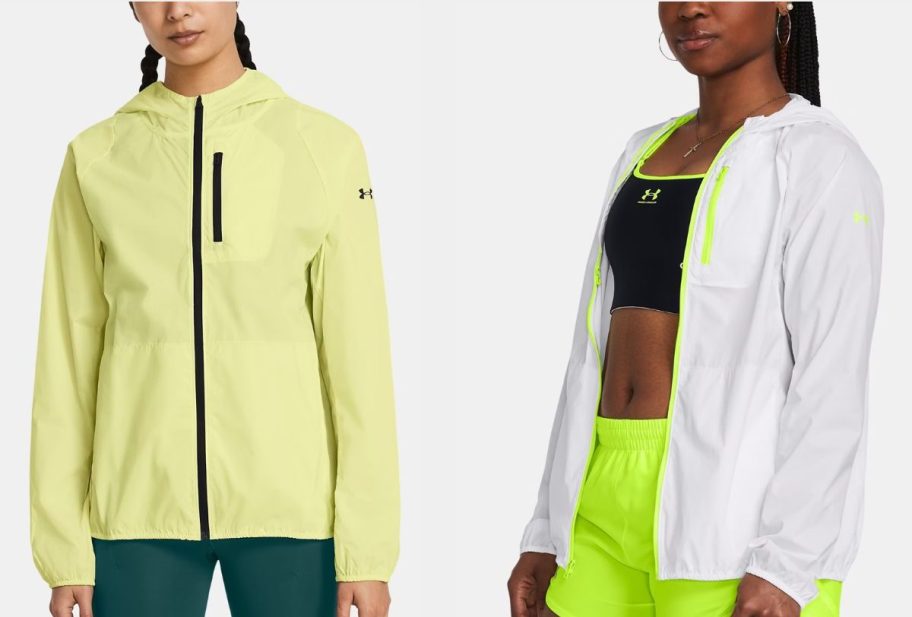 Stock images of two women wearing Under Armour jackets