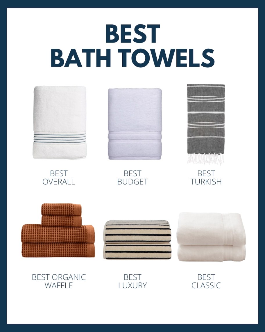 the best bath rowels graphic with various kinds of towels