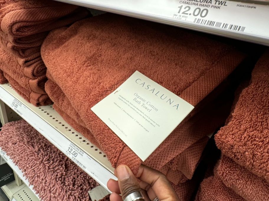 Casaluna Organic Bath Towel in store on shelf