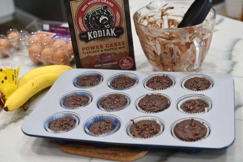 chocolate muffins just out of the oven