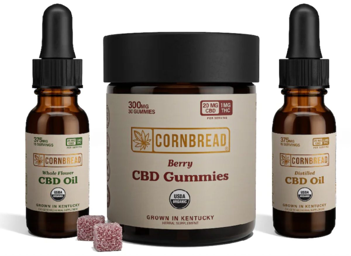 three cornbread hemp products