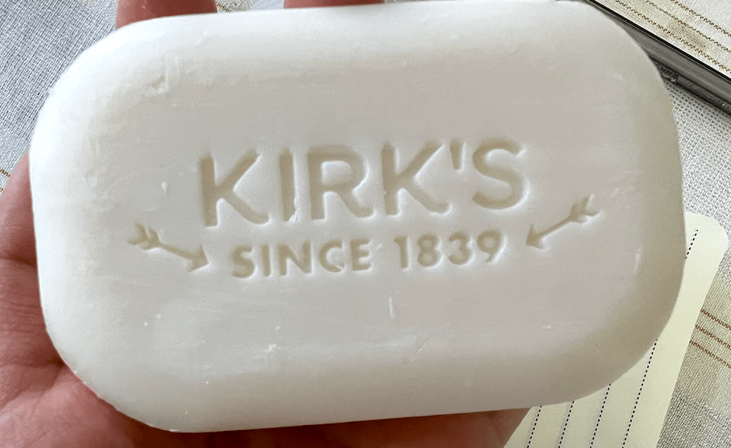 holding Kirk's soap 