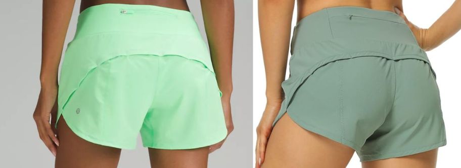 two models wearing running shorts in lulu alternative shorts onlineparison