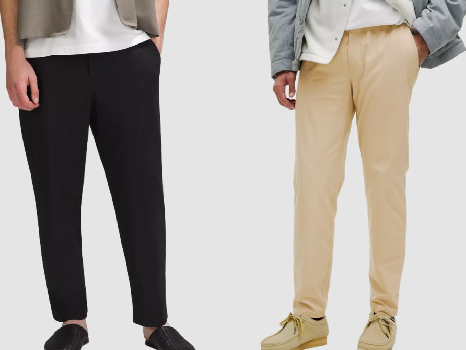 Stock images of two men wearing lululemon ABC pants