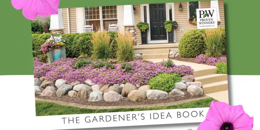 gardeners idea book with flowers