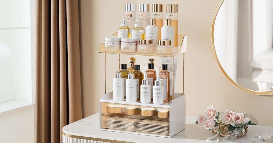 2-Tier 2-Drawer Bathroom Counter Organizer 