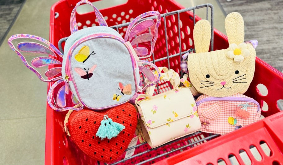 cat & jack easter and spring purses and backpacks in target cart