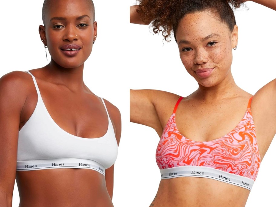 Hanes Originals Breathable Cropped Cotton Bras 2-Pack