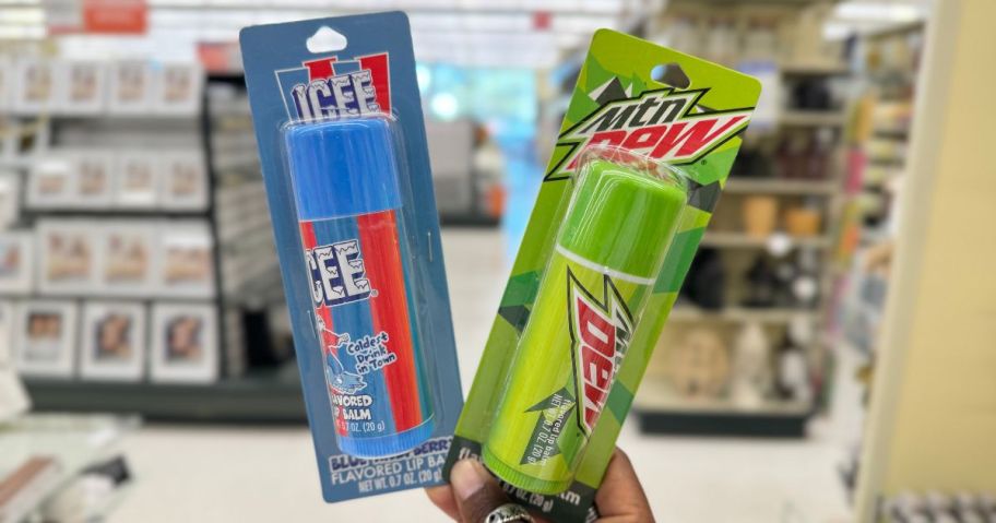 Icee & Mtn Dew Flavored Lip Balms in Hobby Lobby
