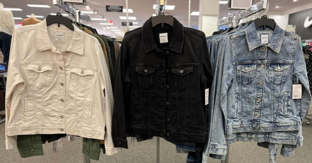 3 different color Sonoma Women's Denim jackets at Kohls