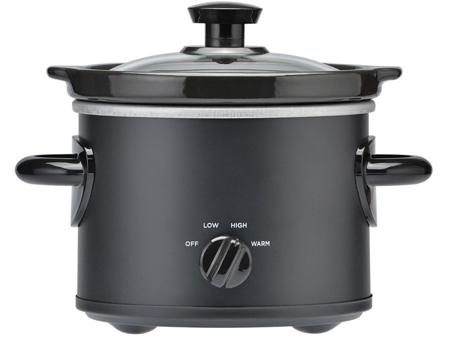 A Mainstays 2 quart Slow Cooker in black