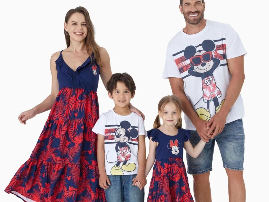 Family of 4 wearing disney Matching Family Outfits from PatPat