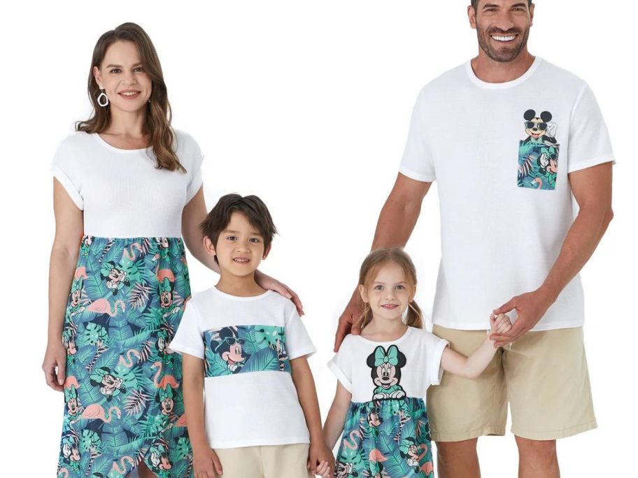 Family of 4 wearing disney Matching Family Outfits from PatPat