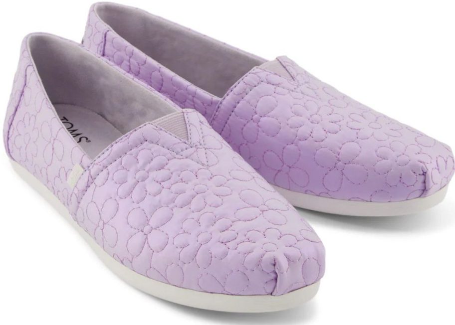 TOMS Alpargata Cloudbound Women's Shoes in Purple Quilted Daisies