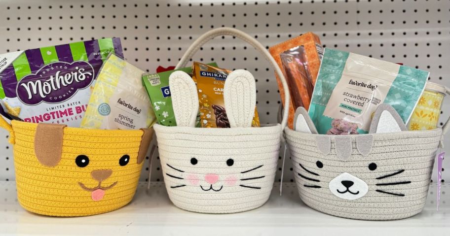 3 Spritz circular rope character easter baskets