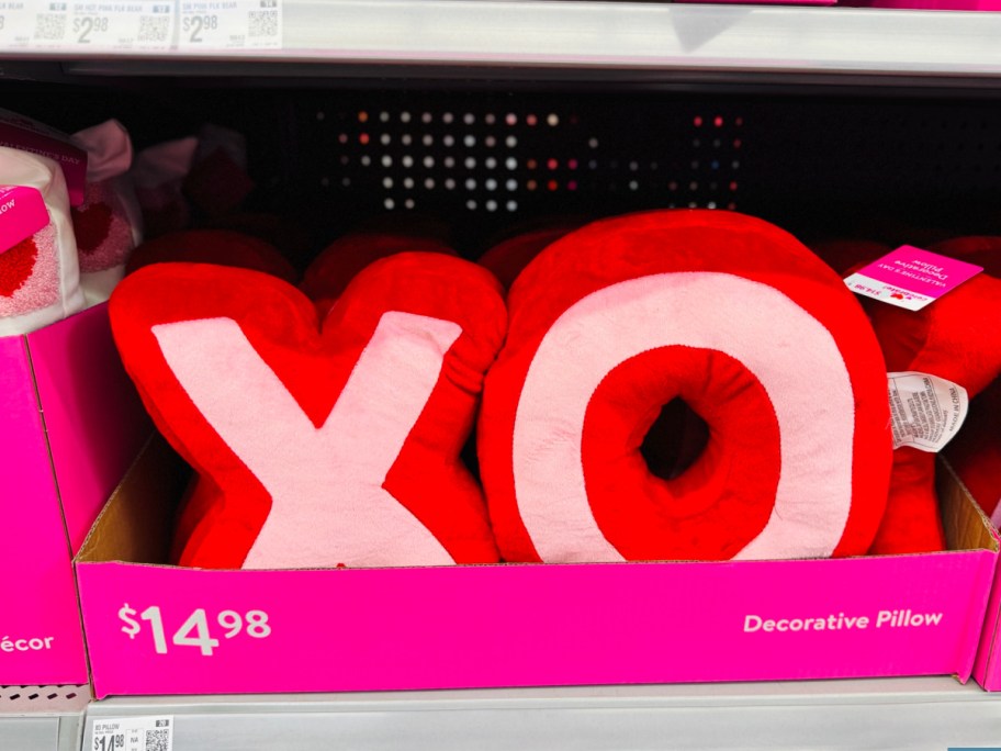 Way To Celebrate Valentine's Day 12 in XO Red and Pink Pillow