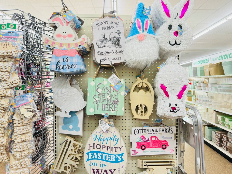 easter wall decor hanging in store 