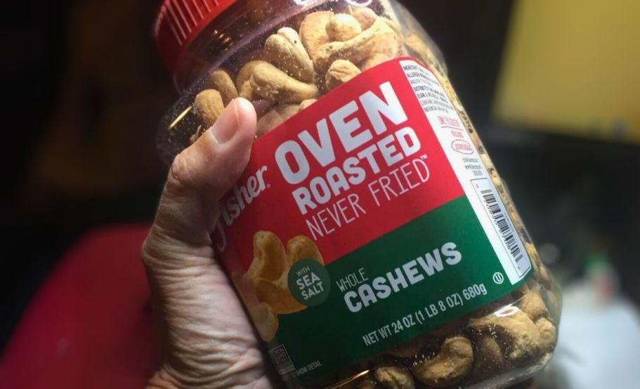 Fisher Nuts Oven Roasted Cashews 24oz Can Only $11.66 Shipped on Amazon