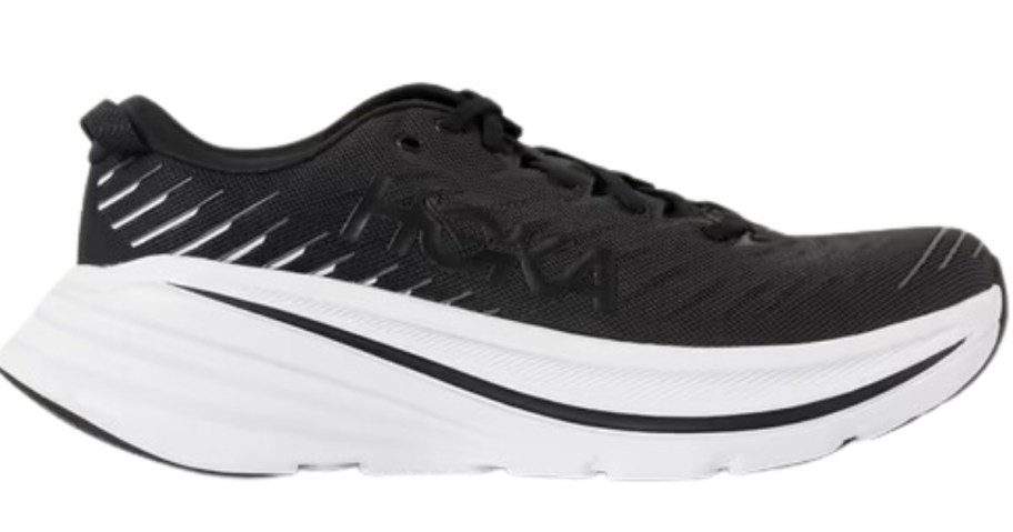 black and white HOKA shoe