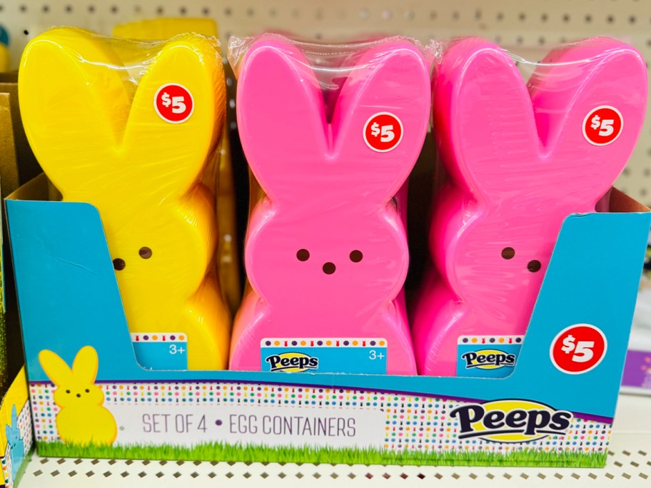 peep containers on shelf in store 