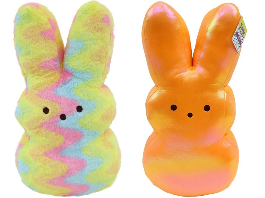 rainbow and orange peeps plush toys 